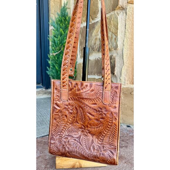 American West Tooled Leather Western Purse – 10x8.5 – Great Condition 👜🤠 - Picture 5 of 11